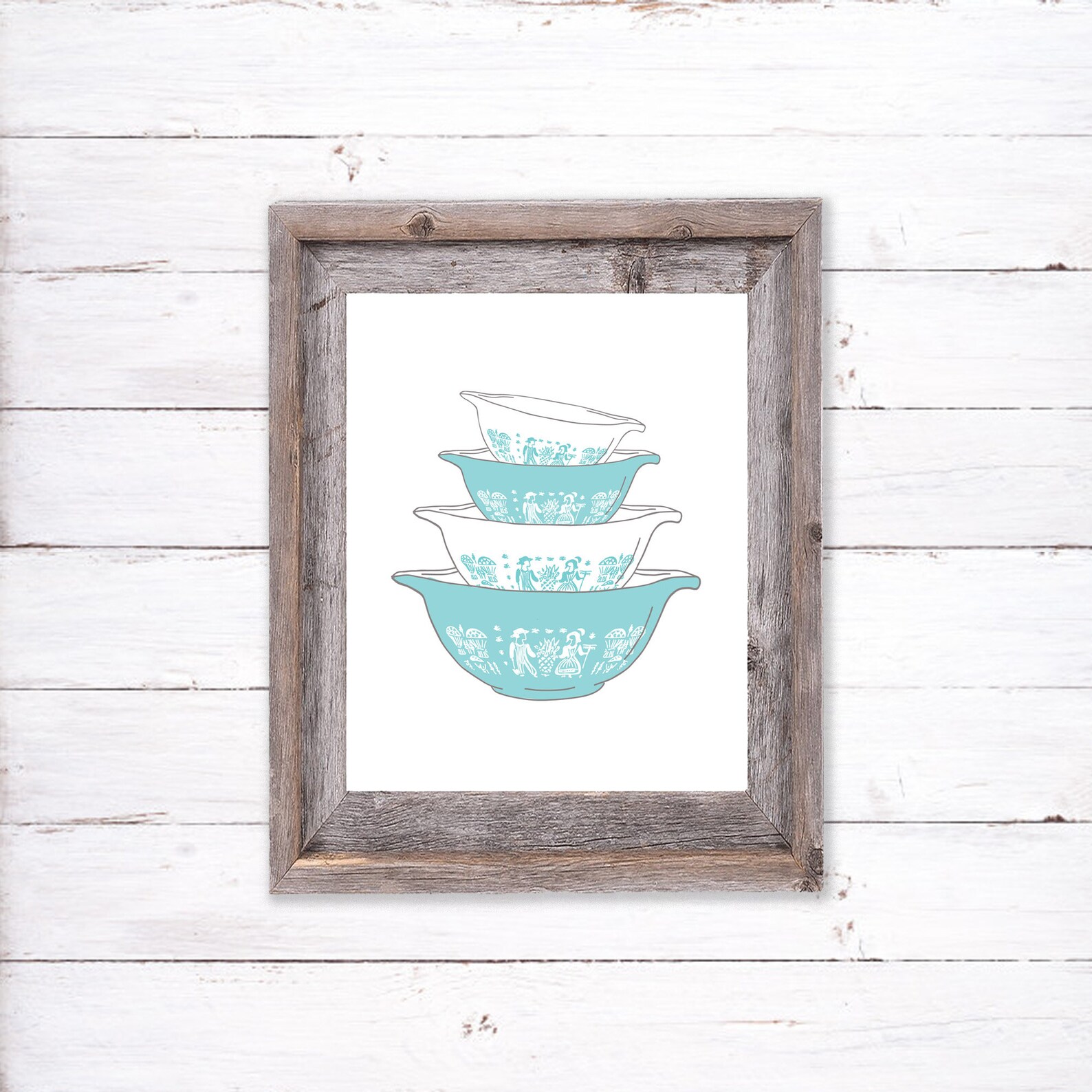 Vintage Pyrex Printable Kitchen Printable Wall Art Pyrex Bowls | Etsy