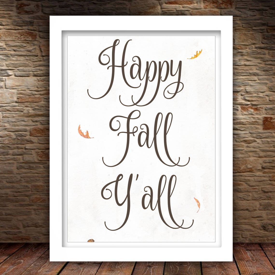 Happy Fall Y'all Printable Sign Fall Leaves Wall Art | Etsy