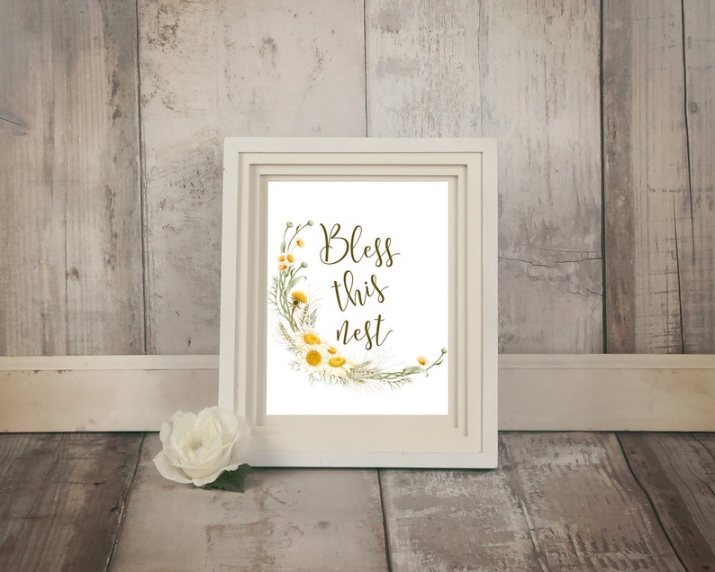 Bless This Nest Printable Quote Print Home Wall Art God Bless | Etsy