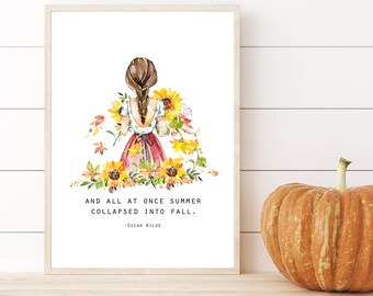 Autumn Oscar Wilde Quote Watercolor Printable (Digital Download)