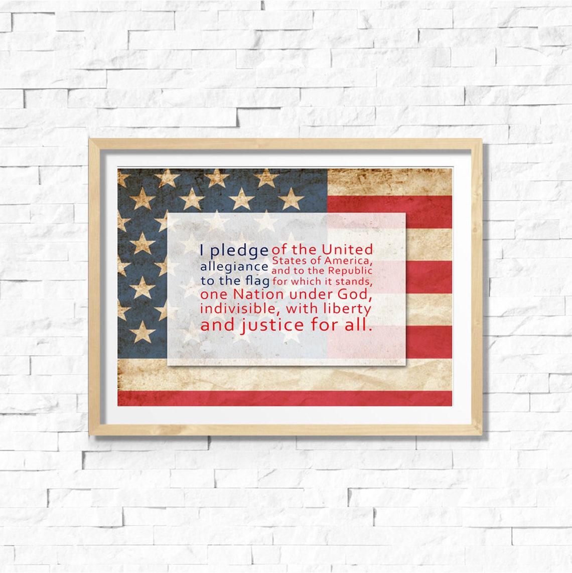 Pledge of Allegiance USA Printable I Pledge Allegiance to the | Etsy