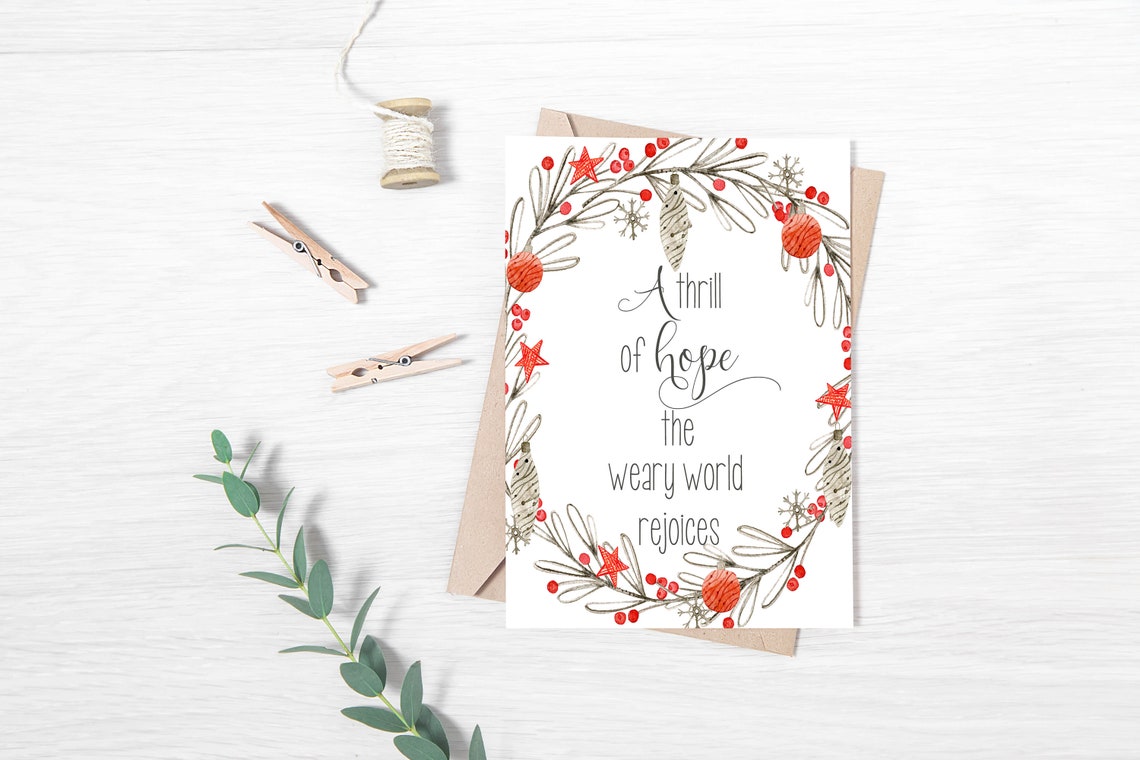 A Thrill of Hope Printable Christmas Decoration Holiday Wall | Etsy