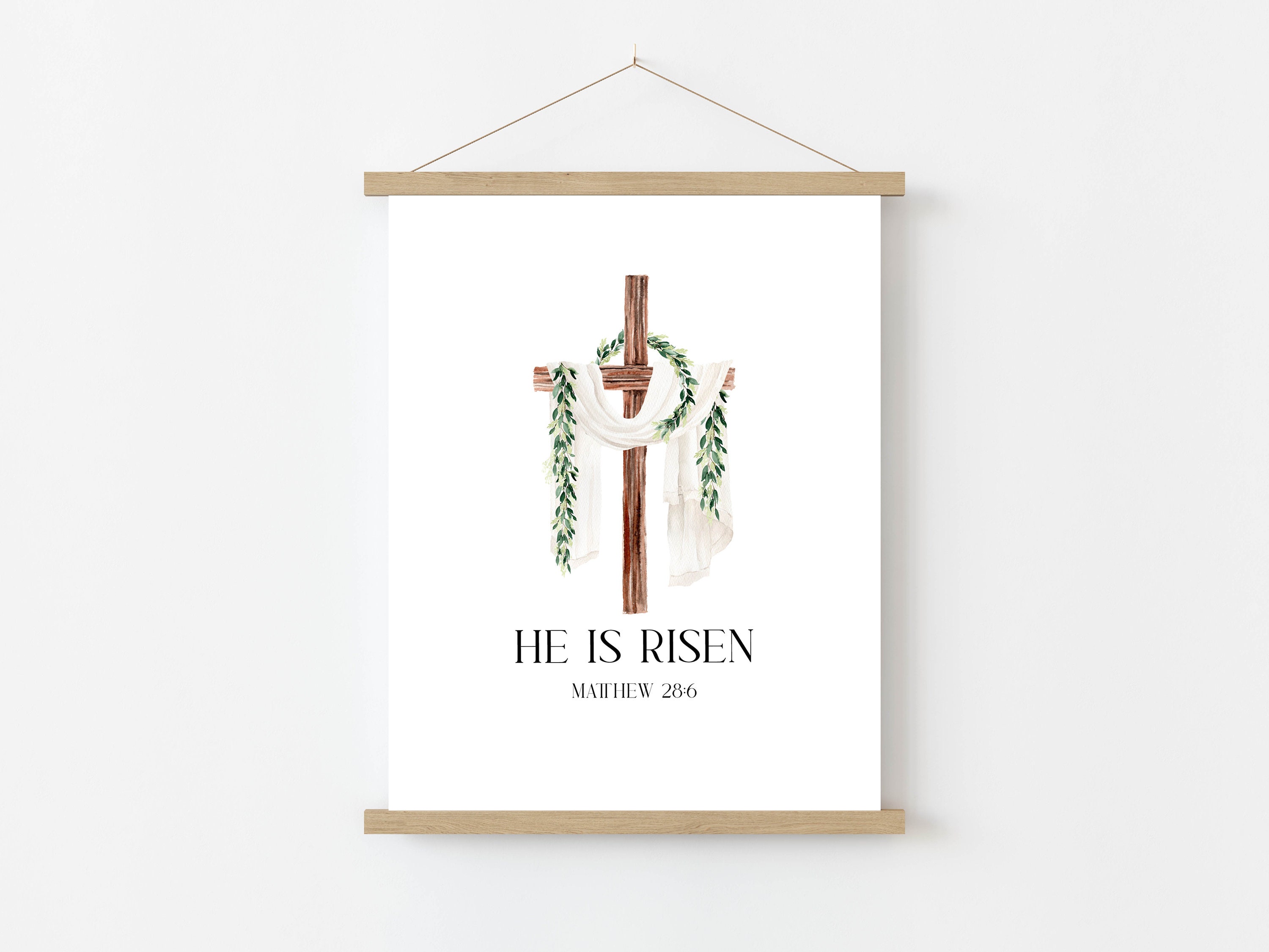 He is Risen | Printable Wall Art, Matthew 28:6, Watercolor Easter Art ...