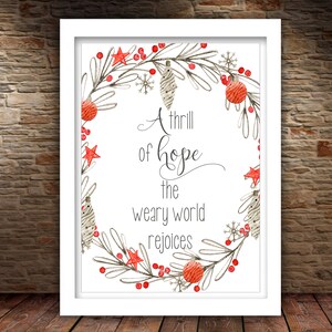A Thrill of Hope Printable Christmas Decoration Holiday Wall - Etsy