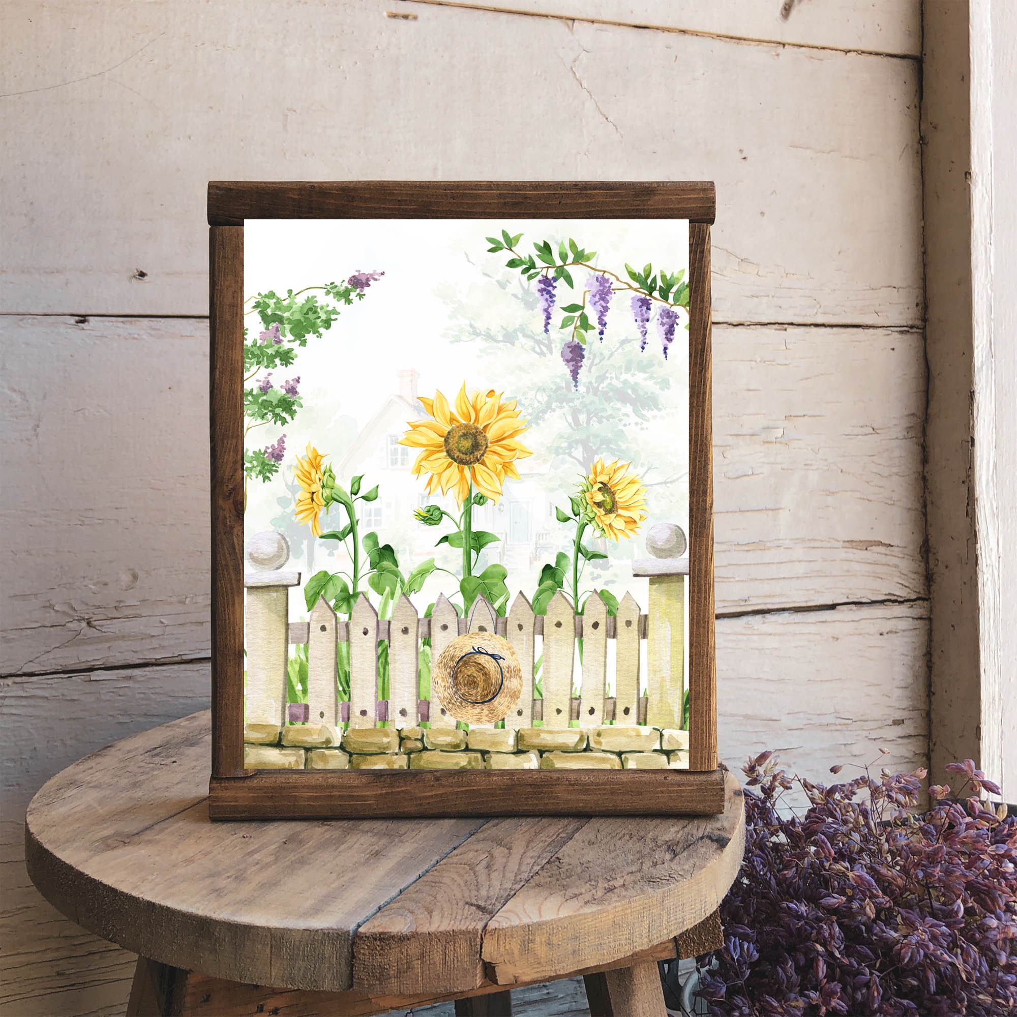 Sunflower Printable Wall Art Country Decor Summer Garden Cottage Decor ...