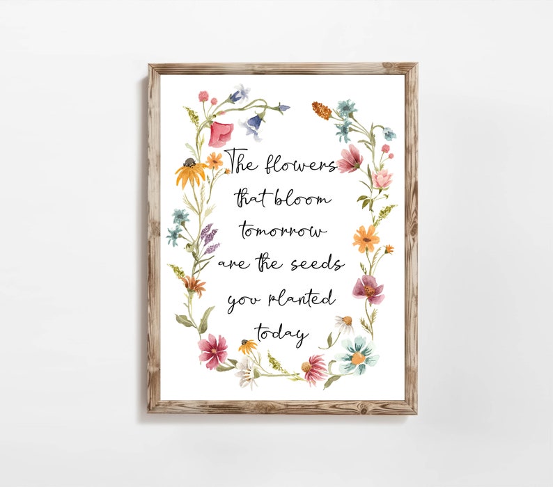 Wildflower Wreath Print, the Flowers That Bloom Tomorrow, Inspirational ...