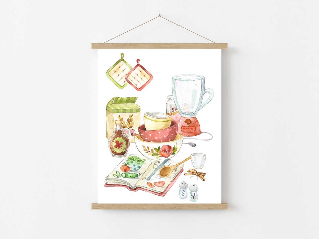 Kitchen Printable Wall Art Watercolor Farmhouse Decor 5x7 8x10 11x14 ...