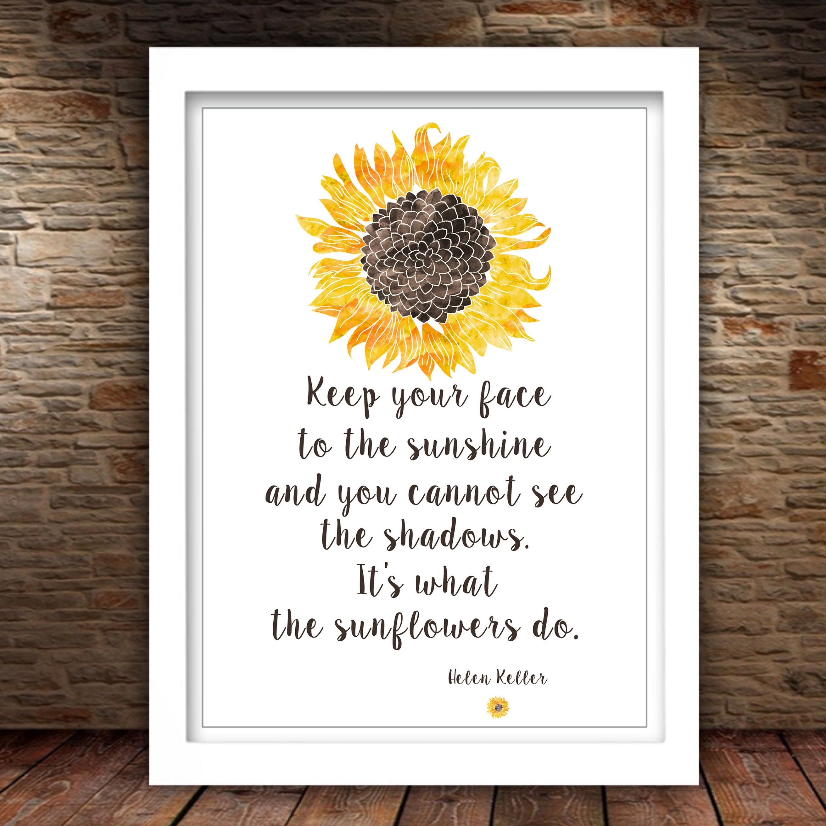 Sunflower Printable Helen Keller Quote 4x6 5x7 8x10 11x14 | Etsy