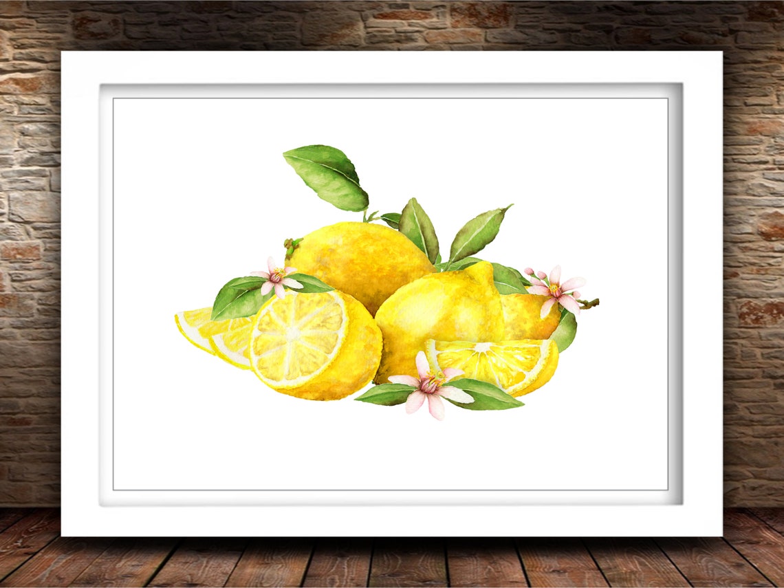 Lemon Printable Lemon Bunch Kitchen Sign 5x7 8x10 11x14 16x20 - Etsy