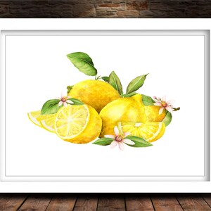 Lemon Printable Lemon Bunch Kitchen Sign 5x7 8x10 11x14 16x20 Lemon ...
