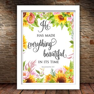 He Has Made Everything Beautiful In Its Time Printable Bible | Etsy