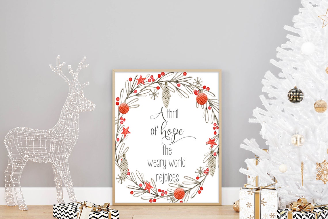 A Thrill of Hope Printable Christmas Decoration Holiday Wall | Etsy