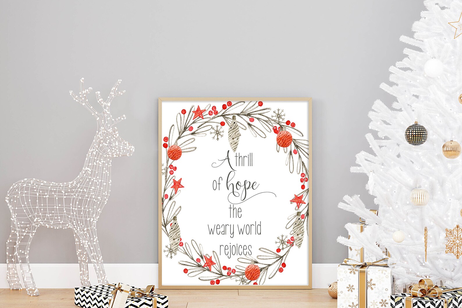 A Thrill of Hope Printable Christmas Decoration Holiday Wall | Etsy