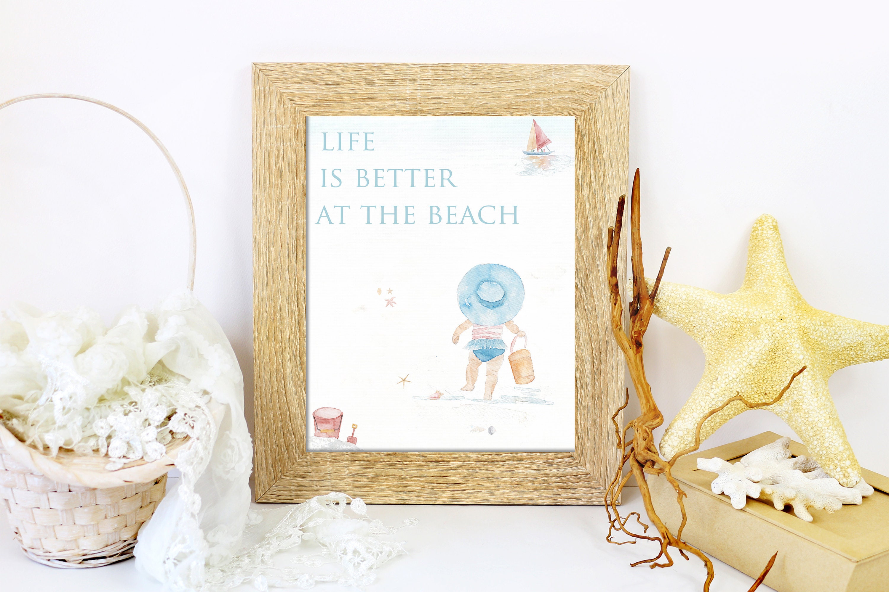 Life is Better at the Beach Printable Wall Art Print Home Etsy