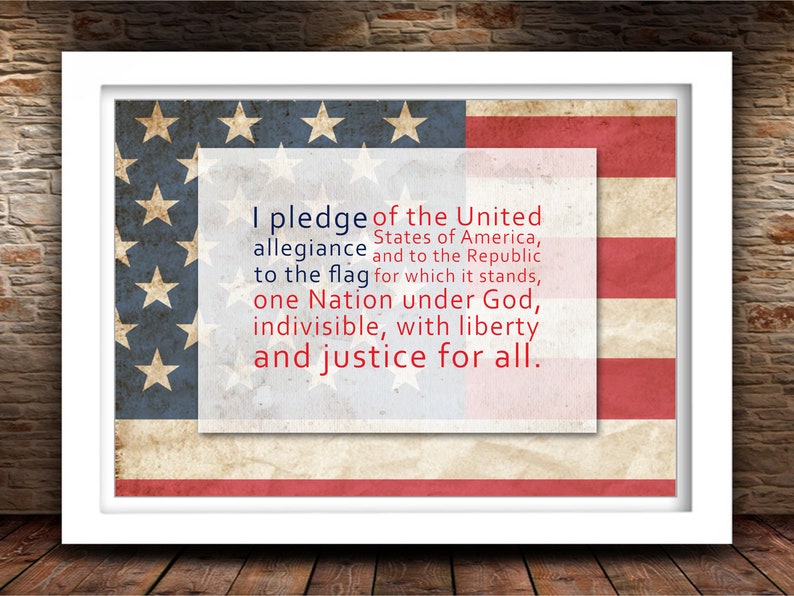 Pledge of Allegiance USA Printable I Pledge Allegiance to the Etsy