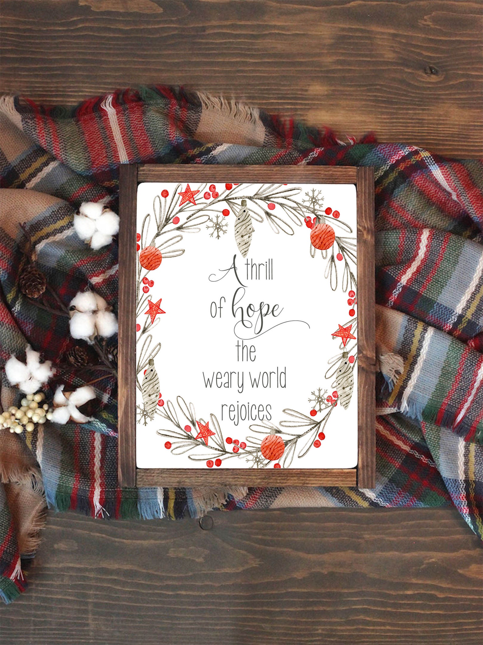 A Thrill of Hope Printable Christmas Decoration Holiday Wall | Etsy