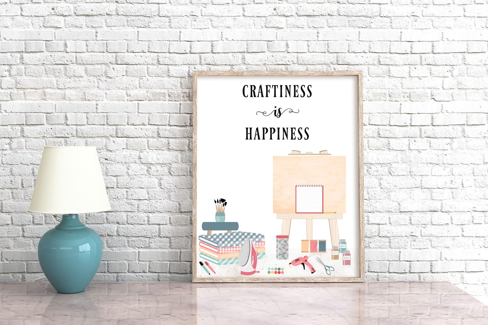 Craft Room Printable Craftiness is Happiness Sign Design Etsy