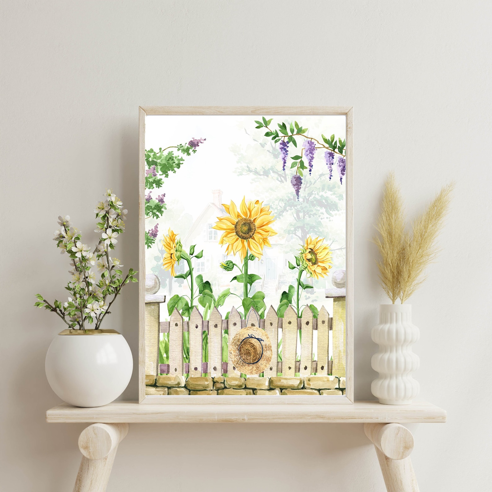 Sunflower Printable Wall Art Country Decor Summer Garden Cottage Decor ...