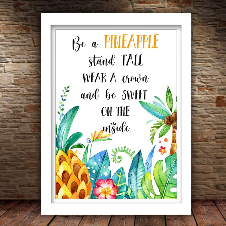 Be A Pineapple Printable Childrens Wall Art Summer Sign 5x7 - Etsy
