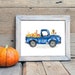 Autumn Truck Printable Vintage Blue Truck Wall Art 5x7 8x10 - Etsy