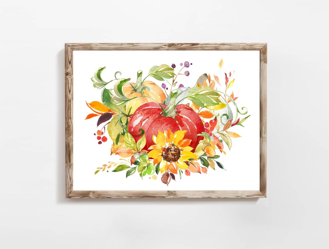 Autumn Pumpkins Printable Fall Wall Art Autumn Decor Fall Print 5x7 ...