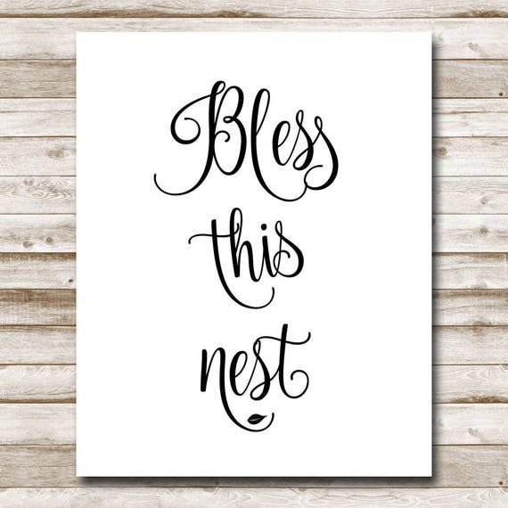 Bless This Nest Printable Quote Print Home Wall Art 4x6 5x7 | Etsy