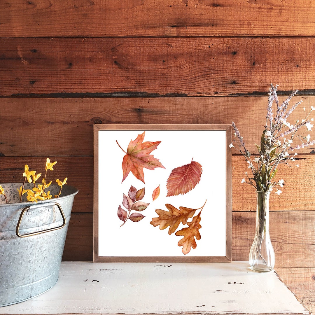 Autumn Leaves SQUARE Printable Fall Wall Art Autumn Sign - Etsy Canada