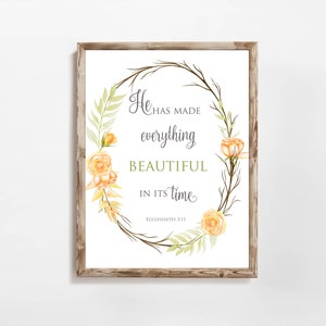 He Has Made Everything Beautiful in Its Time Printable Bible Verse ...