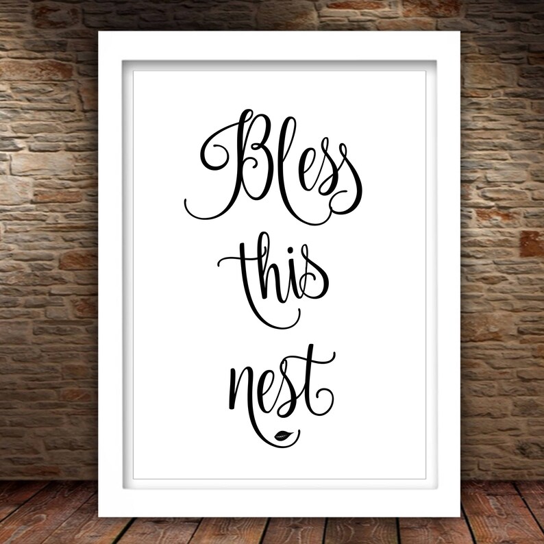 Bless This Nest Printable Quote Print Home Wall Art 4x6 5x7 Etsy