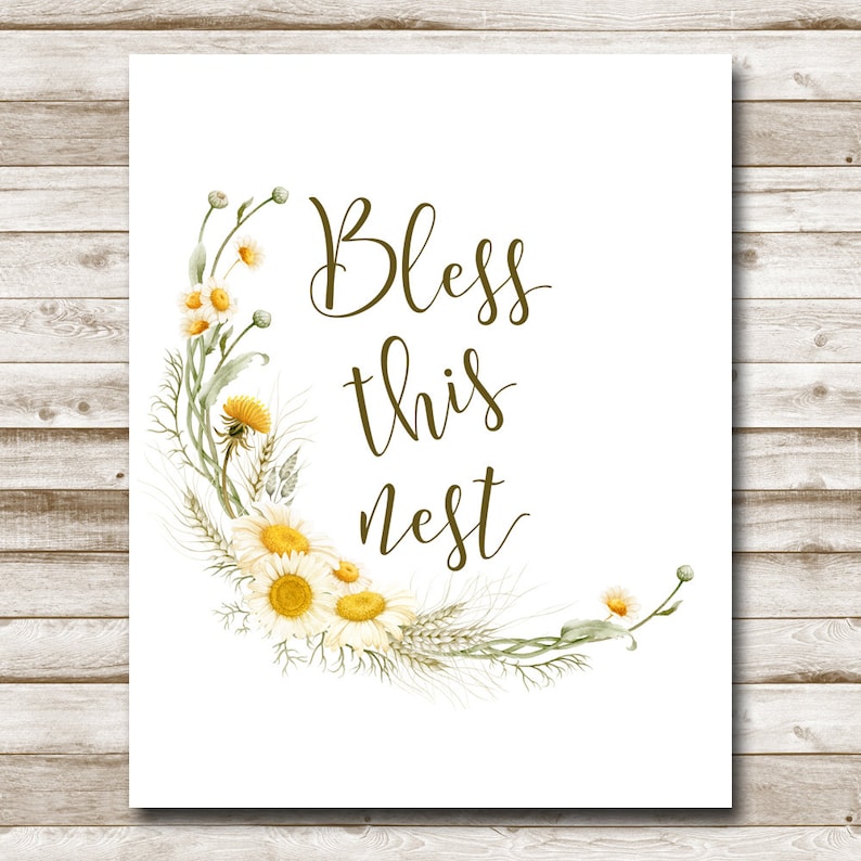 Bless This Nest Printable Quote Print Home Wall Art God Bless | Etsy