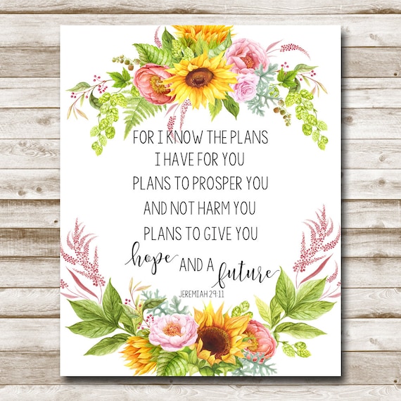 I Know The Plans I Have For You Jeremiah 29 11 Sunflower Butterfly DNR -  HolisticBags