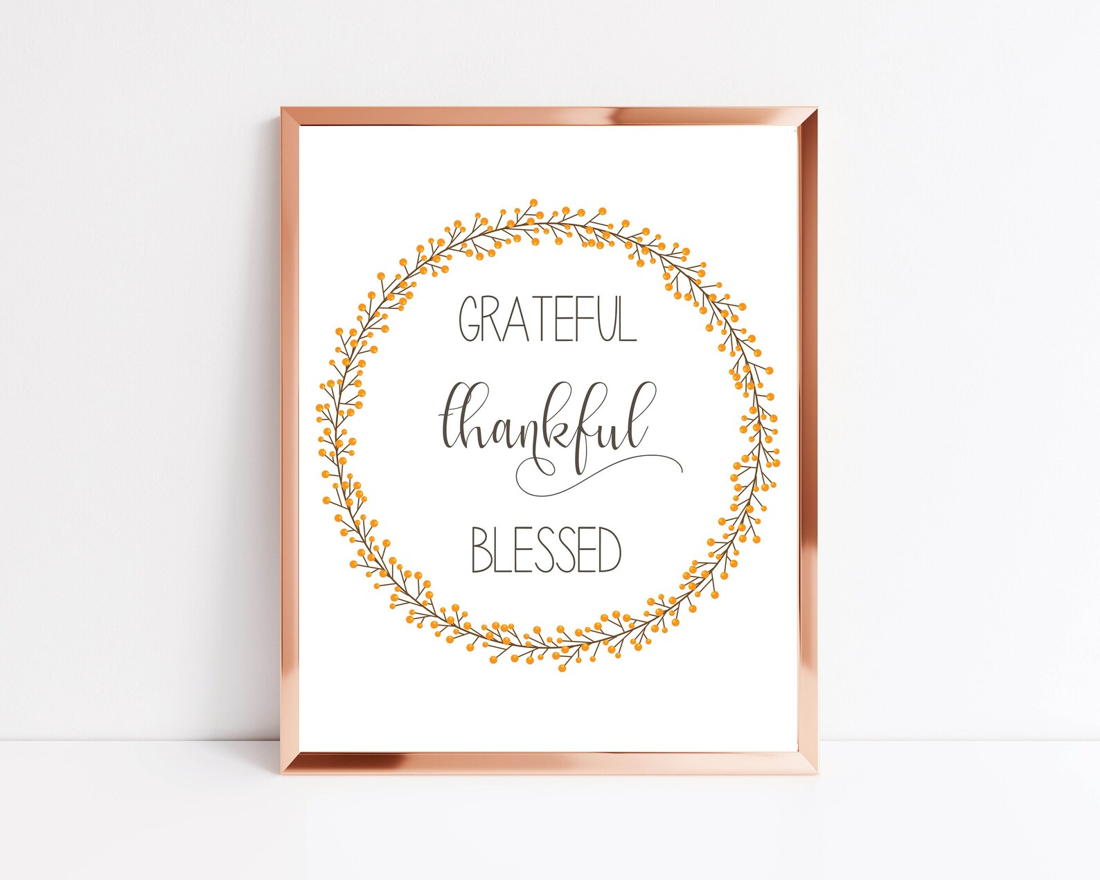 Grateful Thankful Blessed Printable Inspirational Quote Wall | Etsy