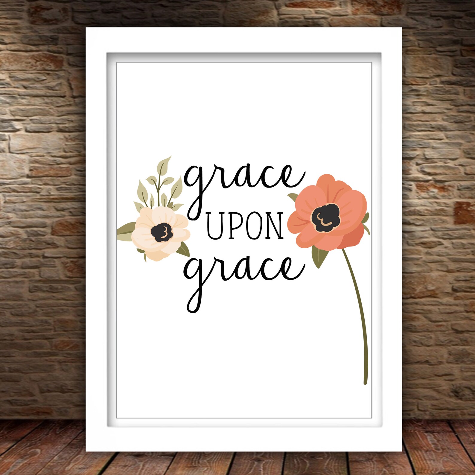 Grace Upon Grace Printable Scripture Print 4x6 5x7 8x10 11x14 - Etsy