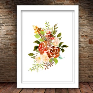 Autumn Bouquet Printable Farmhouse Flowers Set of Two 8x10 and 11x14 ...