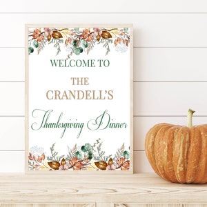 Thanksgiving Welcome Sign Printable Wall Art Dinner - Etsy