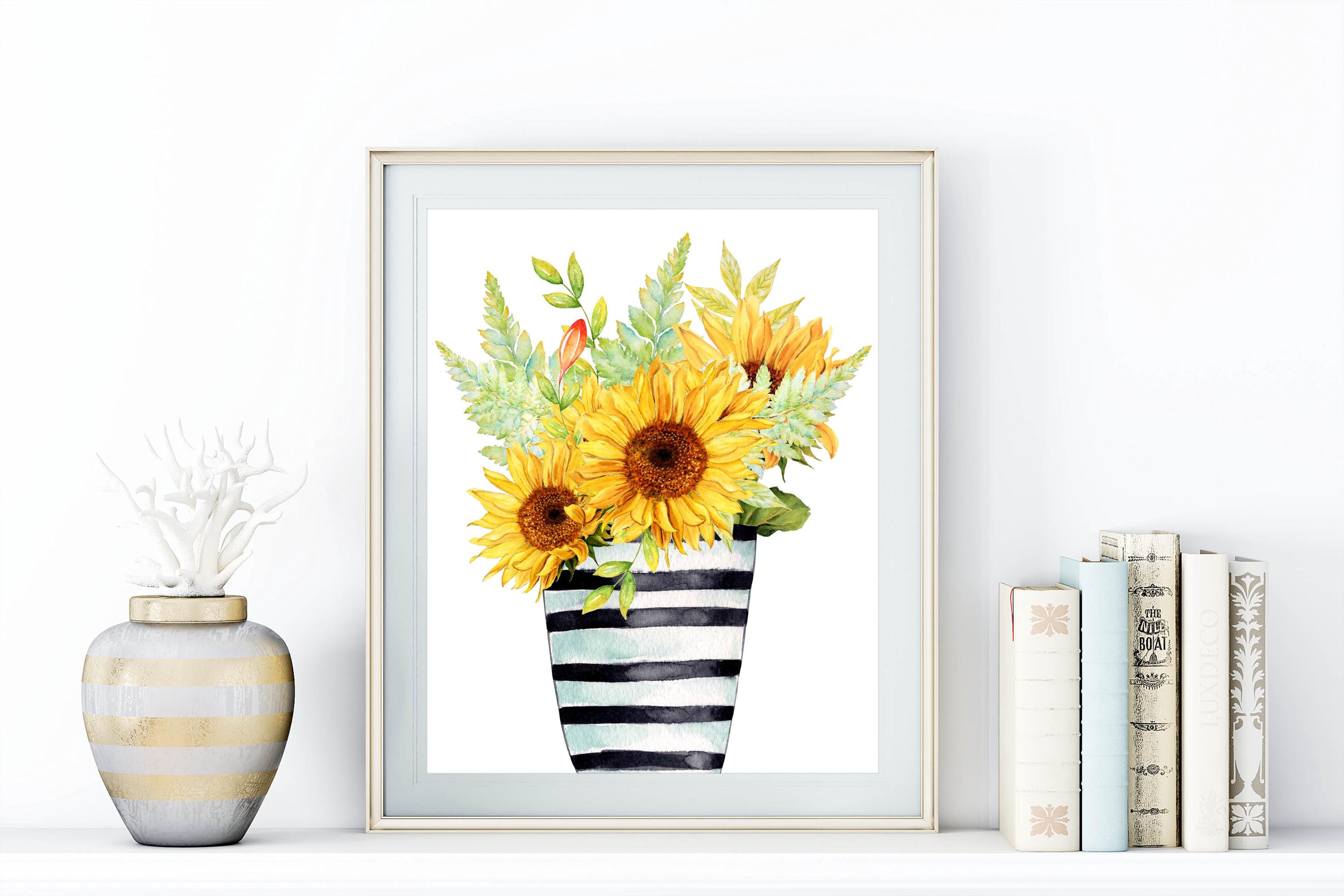 Sunflowers Bouquet Print | Printable Wall Art, Summer Decor, Floral ...