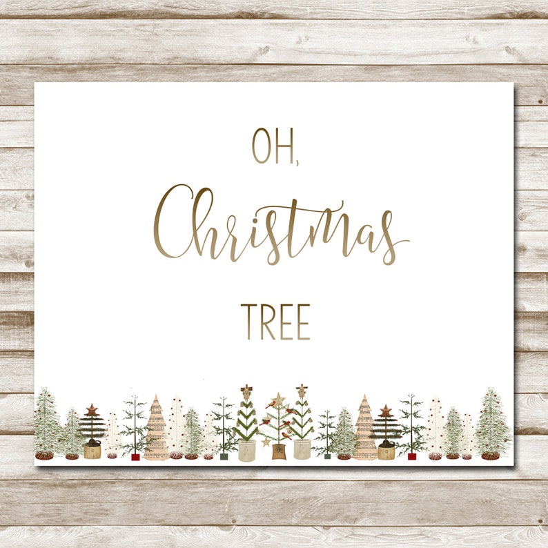 Oh Christmas Tree Printable Holiday Song Wall Art 4x6 5x7  Etsy