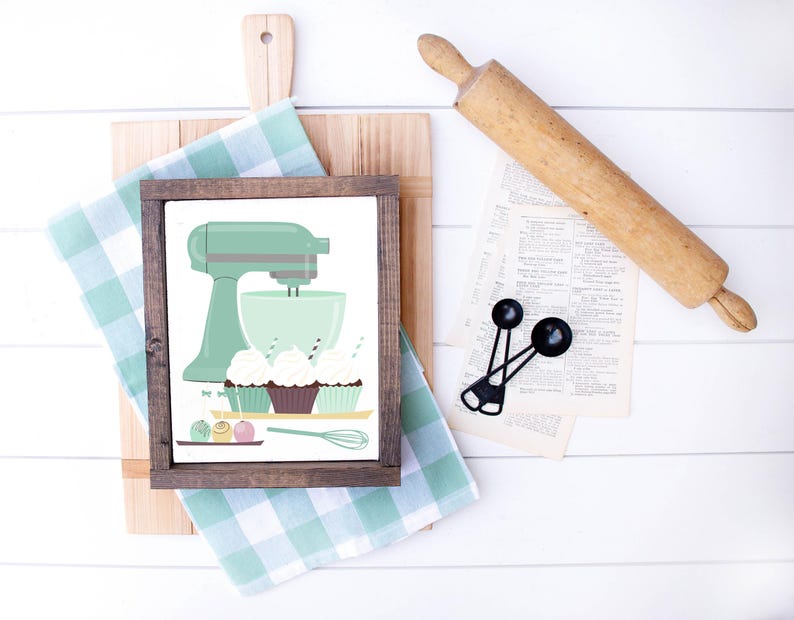 Vintage Mixer | Mint Kitchen, Printable Art, Baking Print, Kitchen Wall Art, Bakery Sign (Digital Download) image 7