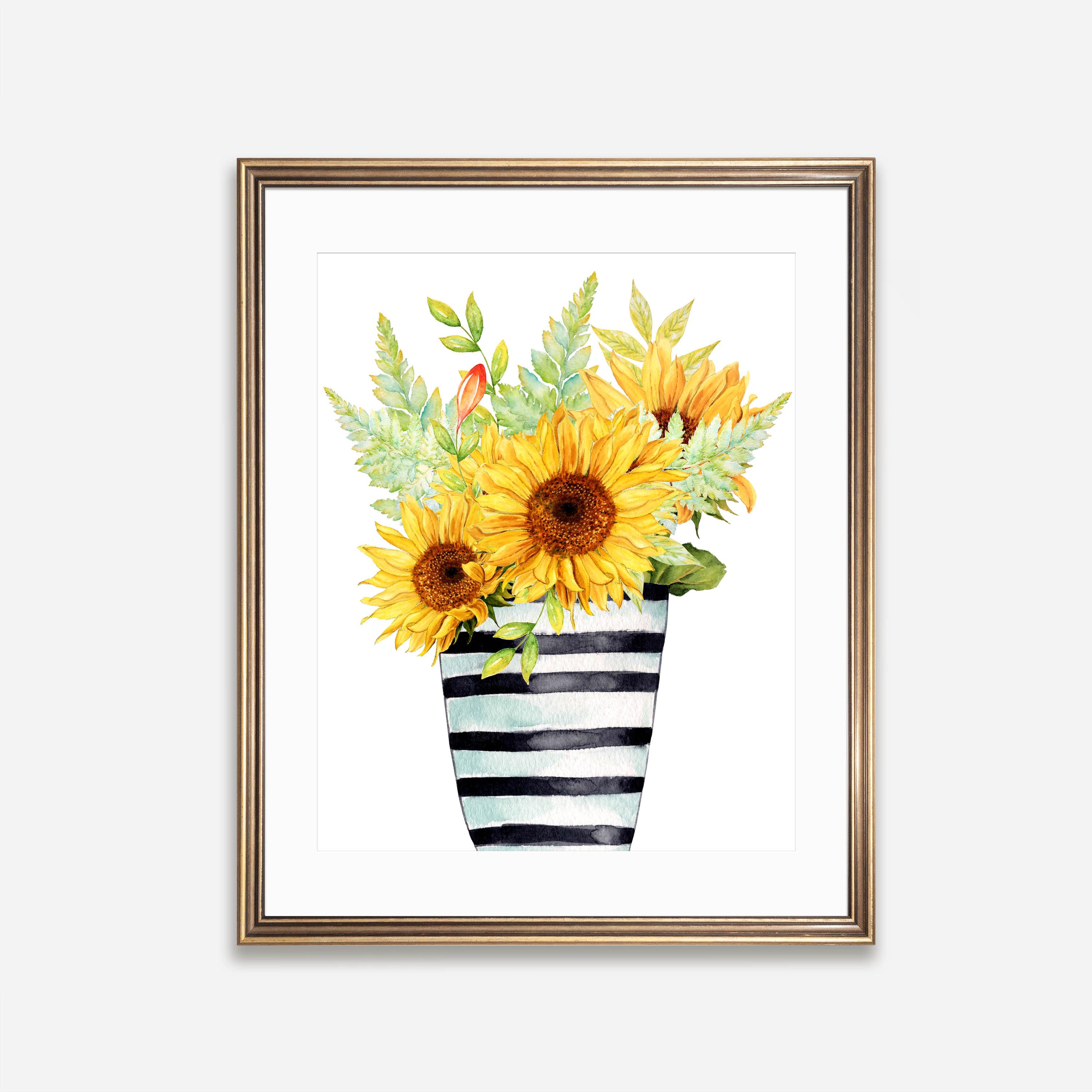 Sunflowers Bouquet Print | Printable Wall Art, Summer Decor, Floral ...