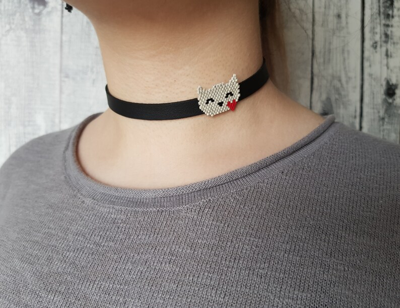 Cat Necklace Collar Choker Pet Jewelry Cat Owner Gift Etsy