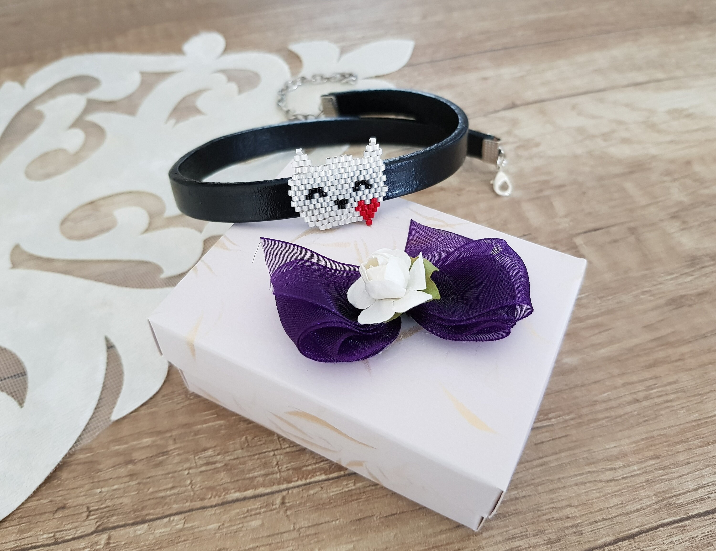 Cat Necklace Collar Choker Pet Jewelry Cat Owner Gift Etsy