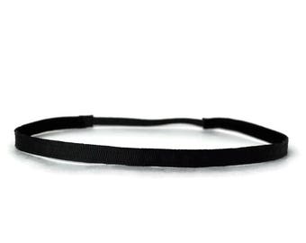 Skinny Headband. Non-Slip Headband. Best Headband. Yoga Headband. Workout headband. Fitness Headband. Gifts for Her. Plain Black.