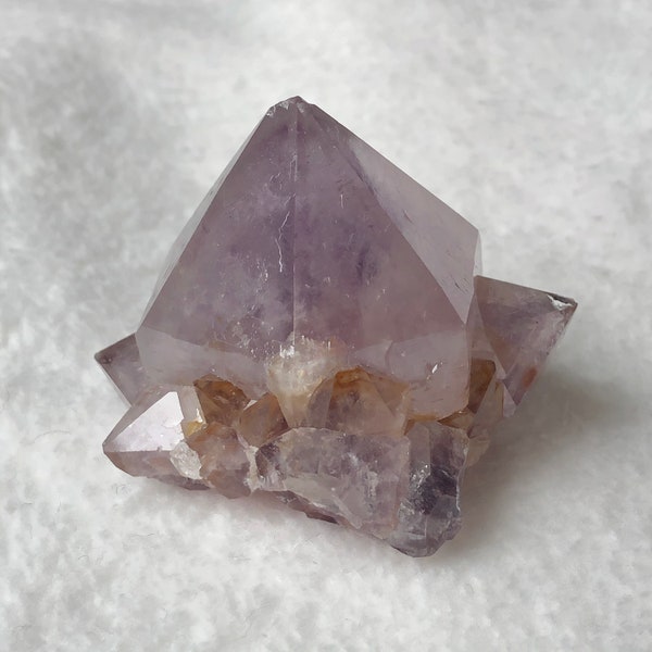 Amethyst Spirit Quartz - Cactus Quartz Crystal Cluster - Lavender with Golden Glow