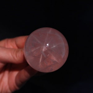 Star Rose Quartz Sphere Gemmy Pink Quartz from Madagascar with Asterism Rare Star Refraction image 4