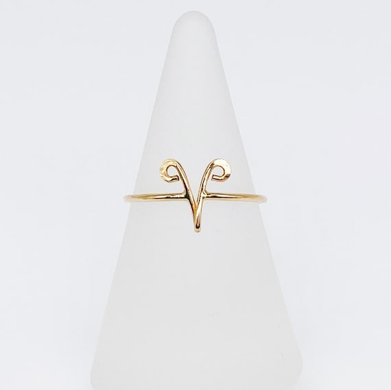 Aries Ring | 14kt Gold Filled Zodiac Ring | Dainty Ram's Head Ring | March / April Birthday Ring | Minimalist | Hypoallergenic | Ethical