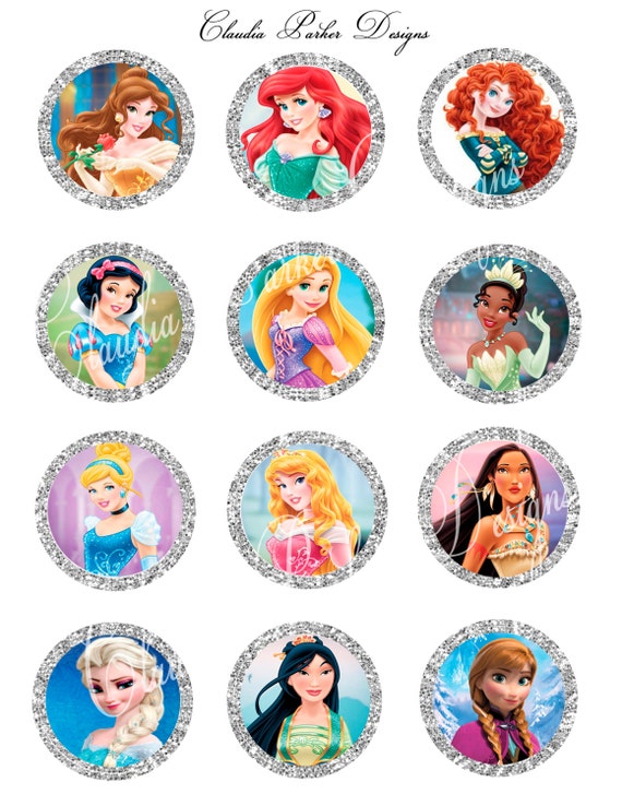 items-similar-to-disney-princess-cupcake-toppers-disney-princess-2-inch-circles-disney