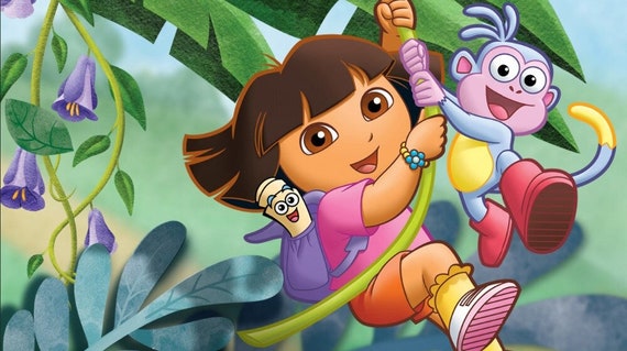 Dora the Explorer backdrop Dora birthday party Photography Dora party banner 5ft x 7ft Printed Il_570xn