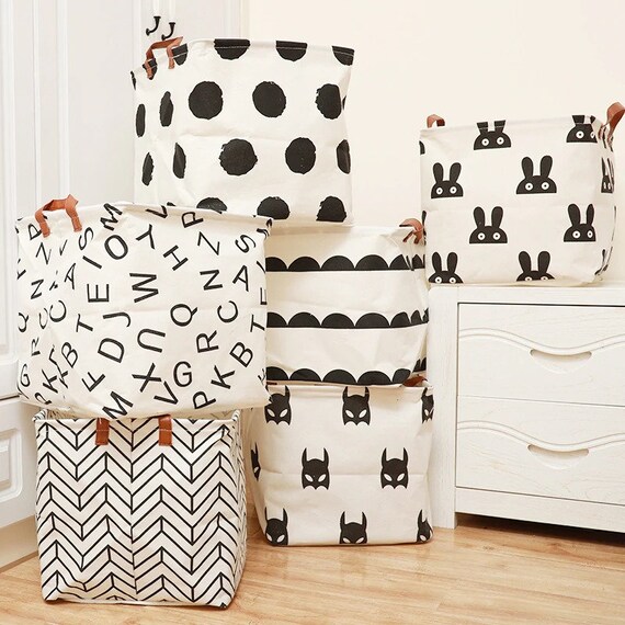 Kids Storage basket kids toy basket children monochrome storage nursery kids room 8 designs Il_570xn