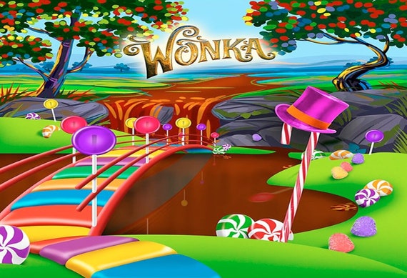 Charlie and the Chocolate Factory Backdrop Birthday Photography Willy Wonka party banner 5ft x 7ft Printed Il_570xn