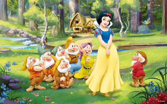 Snow White Backdrop Birthday party Photography kids Princess party banner 5ft x 7ft Printed Il_570xn